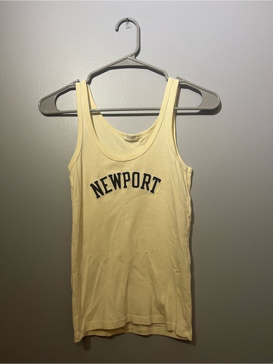 Brandy Melville Tops - NEWPORT Yellow/Cream Graphic Tank Top